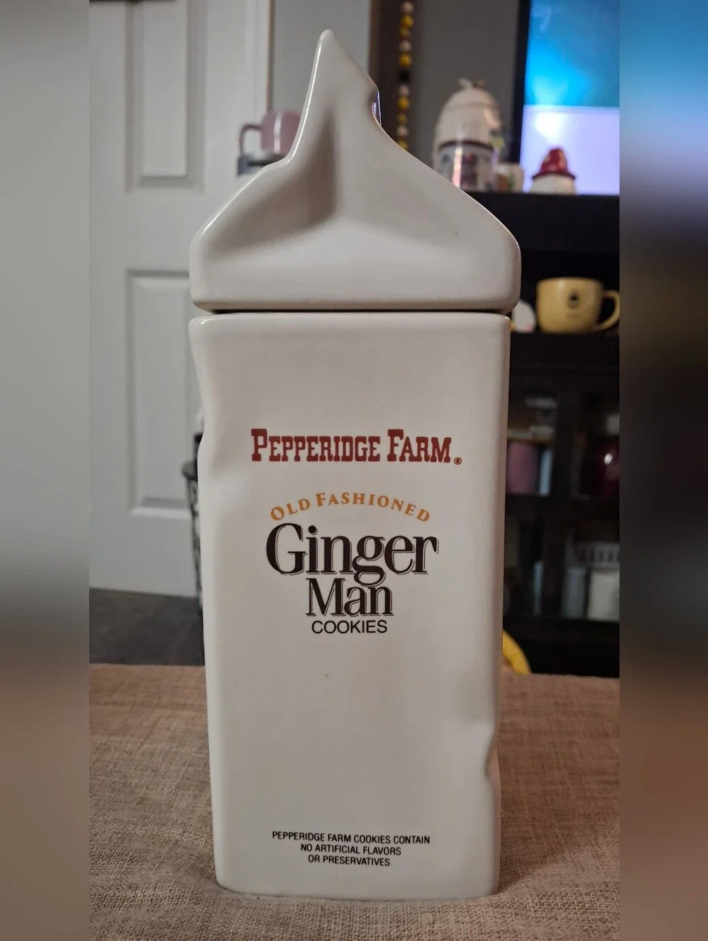 Vintage Pepperidge Farm Ceramic Cookie Jar - Ginger Man - Chocolate Chip